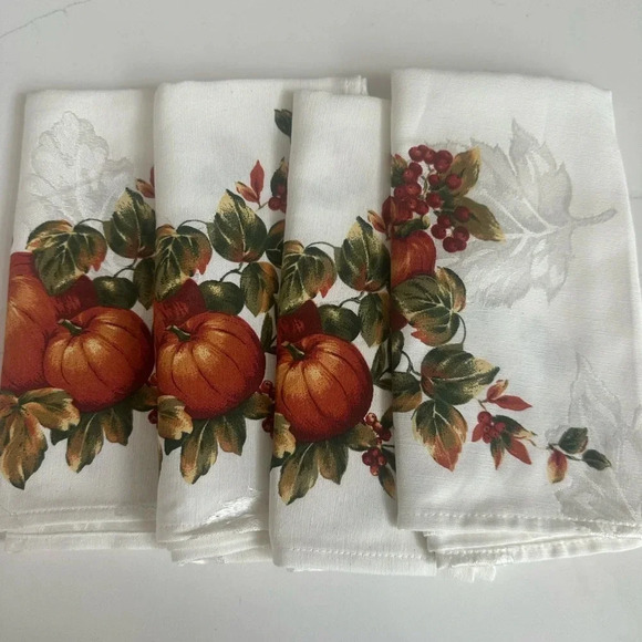 NWT linen thanksgiving fall napkins - Picture 1 of 4